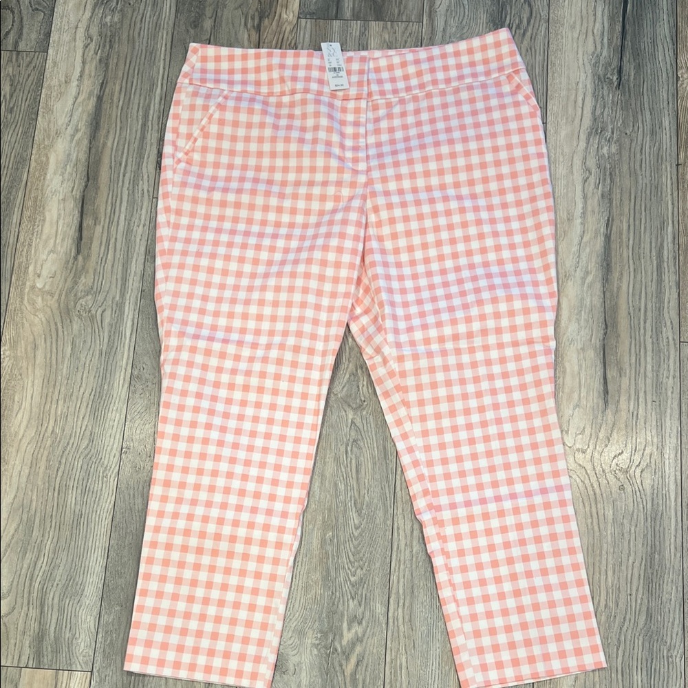 New York and Company Pink & White Dress Pants